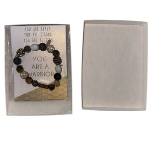 Elegant Beaded Bracelet - Black, Gold, Brown